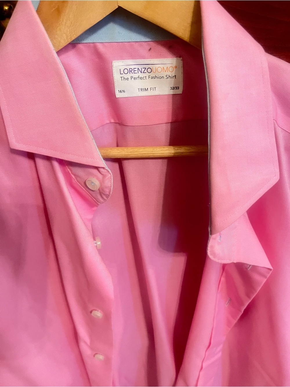 2 for $ 1 shittsLorenzo Uomo Bright Pink Trim-Fit Men's Dress Shirts 16.5 32-3